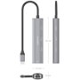 Aisens Dock USB-C a Ethernet Gigabit + Hub 3xUSB-C, Gris